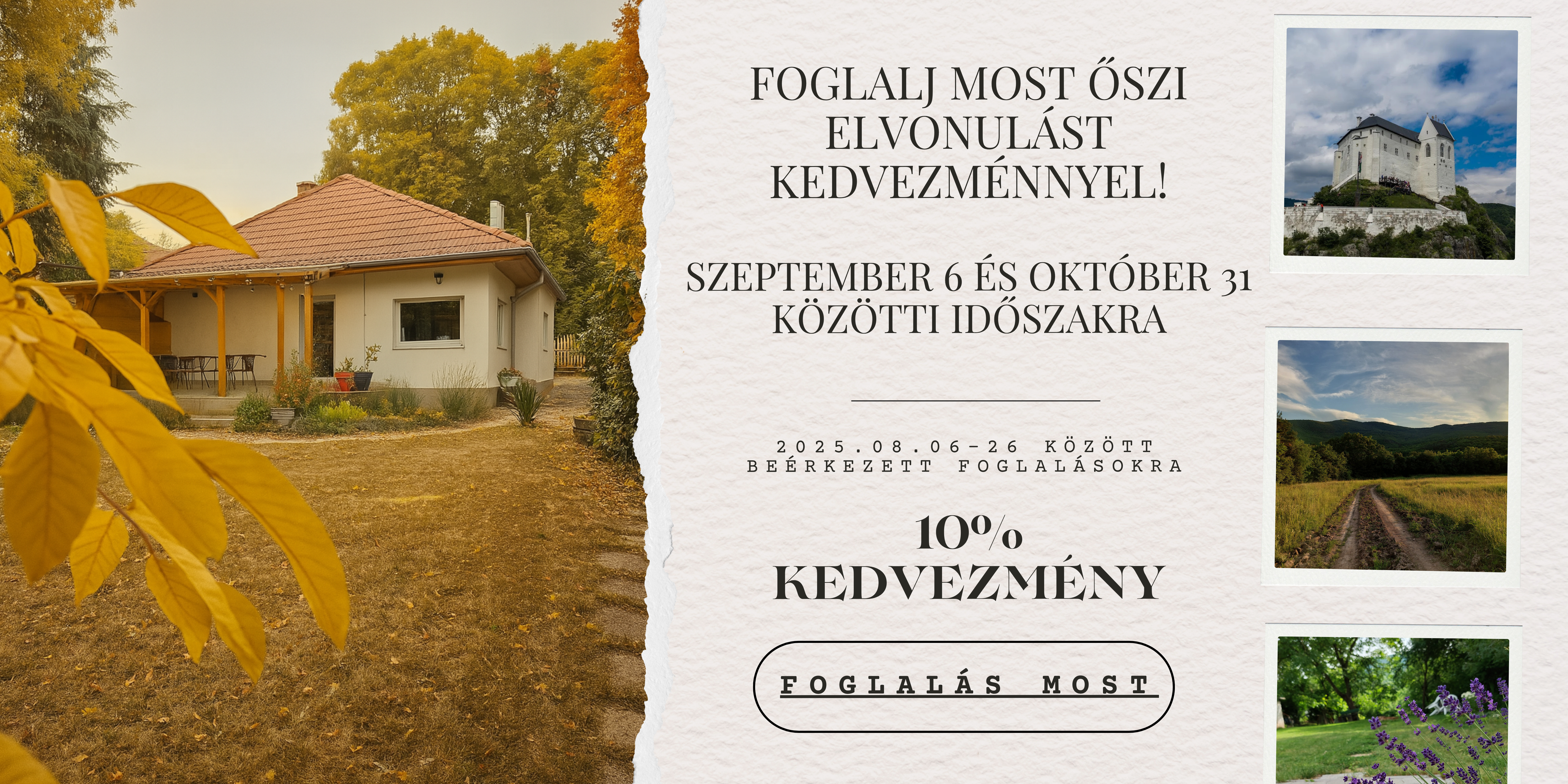 10% kedvezményes őszi szállásfoglalás a Birslak vendégházban, kutyabarát elvonulás a Zemplénben
